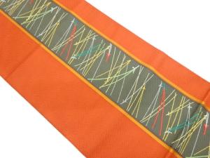 本場筑前博多縞に松葉模様織出し名古屋帯